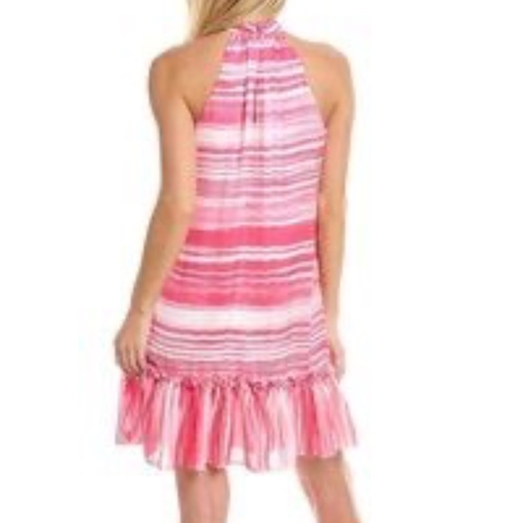 Trina Turk "Zuri 2" Halter, Shift dress in Pink and White - Size Small - nwt - Picture 2 of 12